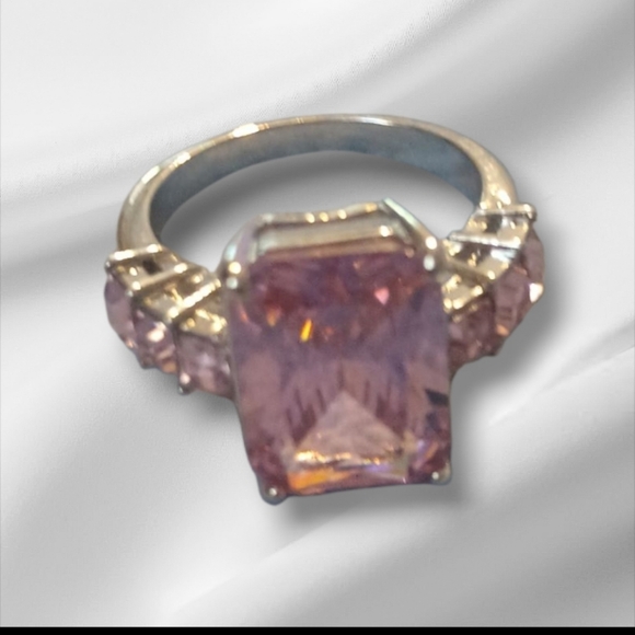 💕925 Sterling Silver Pink Ice Moissanite Ring - Picture 9 of 17